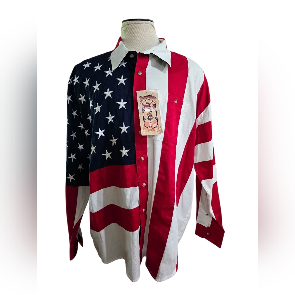 Patriotic Red, White, and Blue Men's Shirt Big And Tall NWT